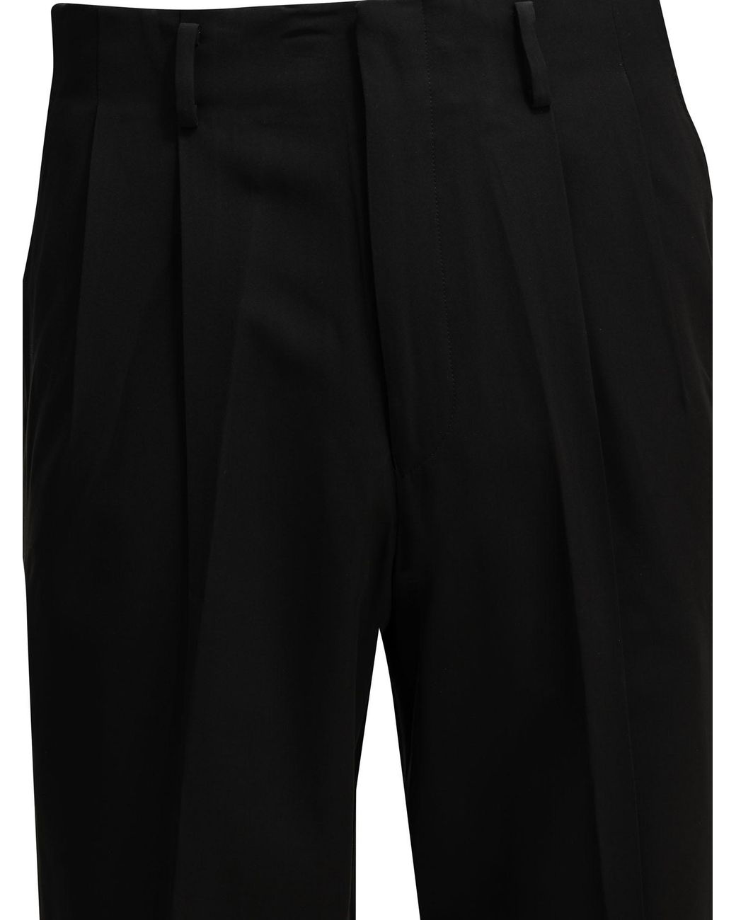 A.PRESSE Black Wool Rayon Tailored Pants for men