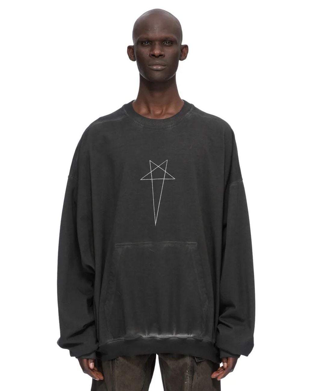 Rick Owens Black Hun Crewneck for men