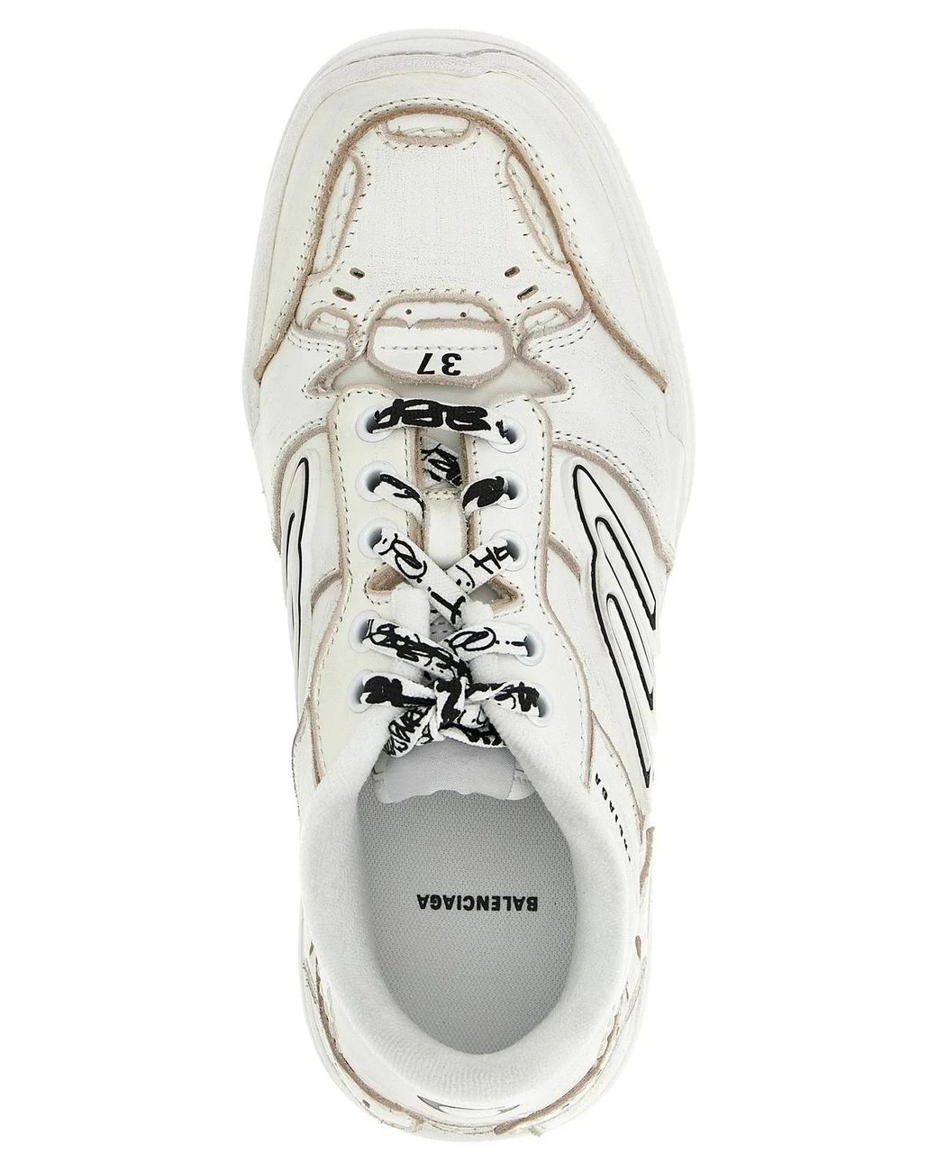 Balenciaga White 'Hamptons Worn-Out Medio' Sneakers