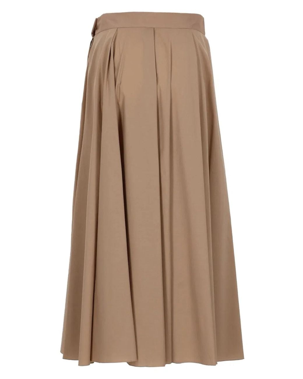 Fay Brown Cotton Midi Skirt