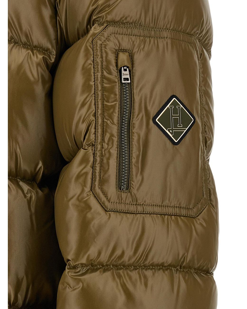 Herno Green Polyamide Full-Length Jacket for men