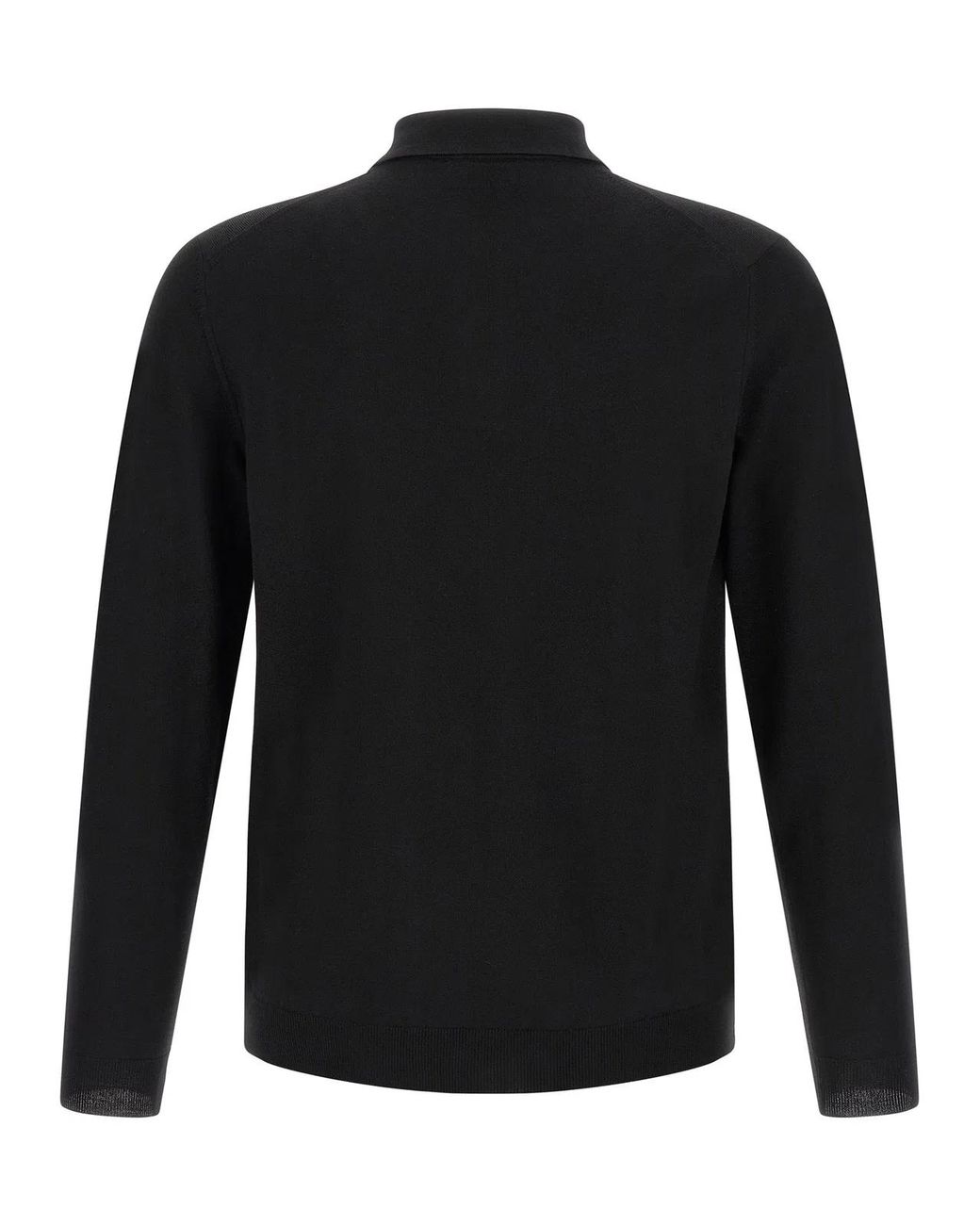 Zanone Black Flexwool Wool Polo Shirt for men