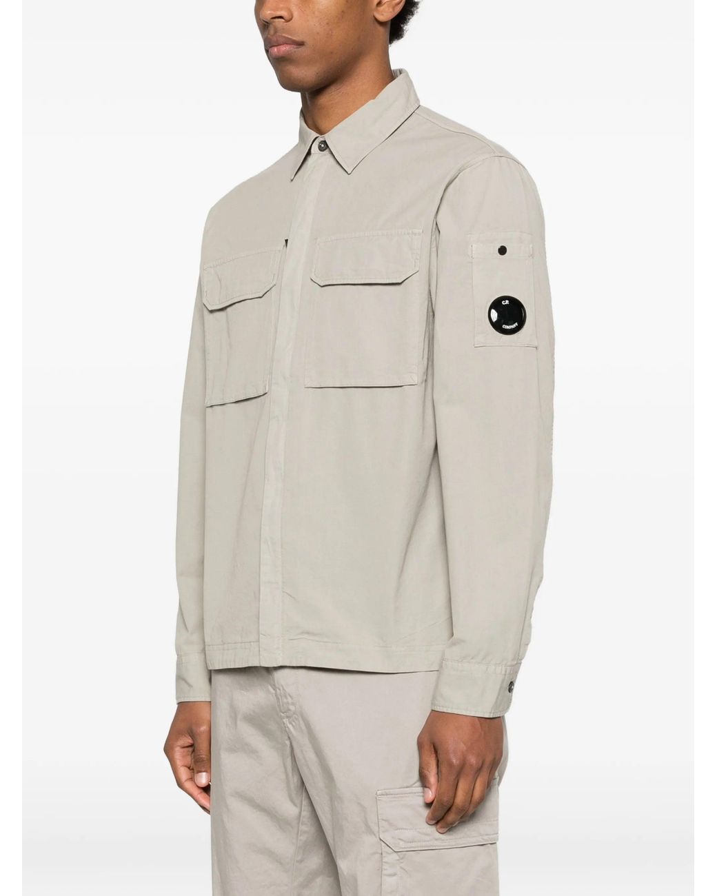 C P Company White Dove Cotton Overshirt