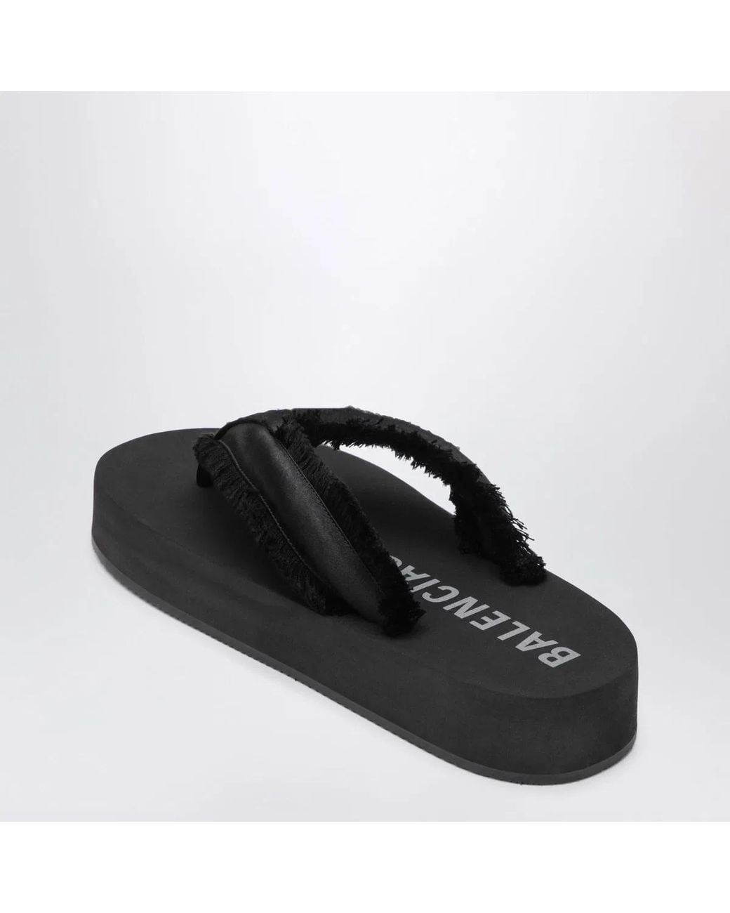 Balenciaga Black Jet Lag Flatform Thong Sandals
