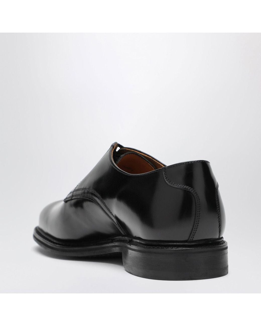 BERWICK 1707 Black Leather Derby Shoes for men