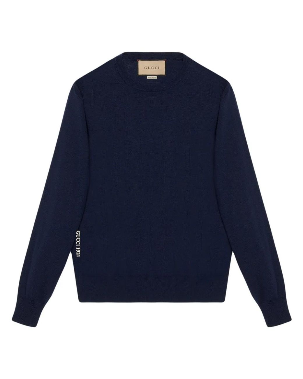 Gucci Blue Crew-Neck Wool Sweater for men