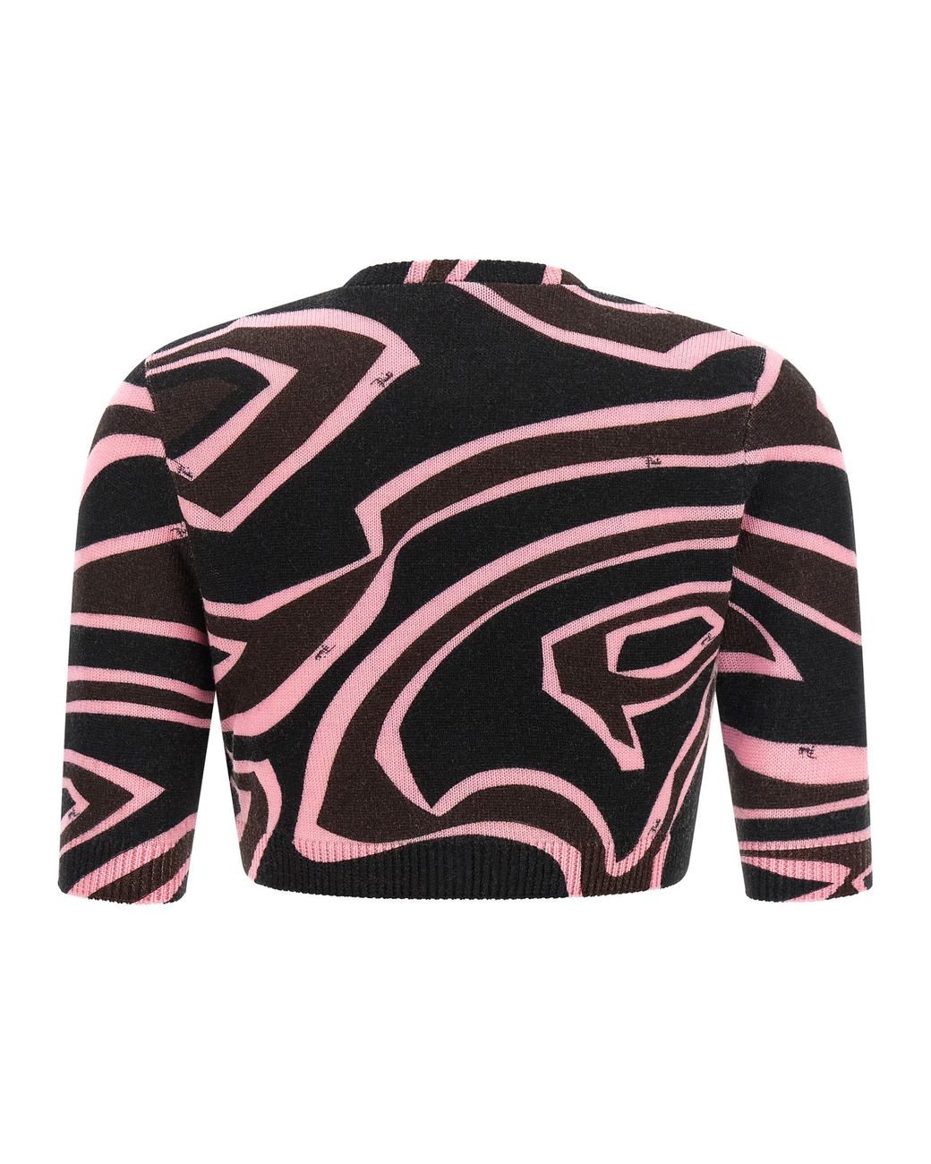 Emilio Pucci Black 'Onde' Cropped Cardigan