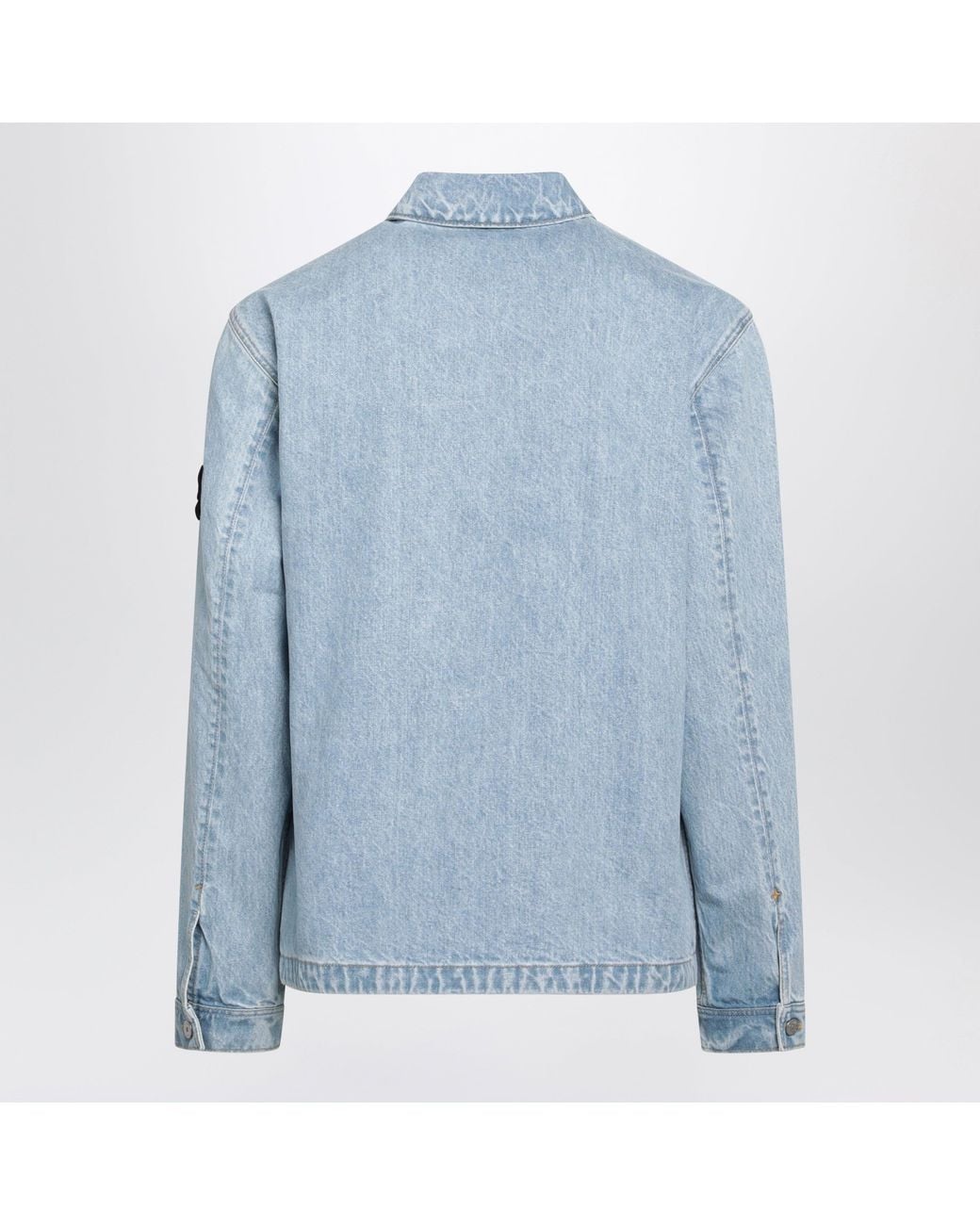 Stone Island Blue Denim Raw Coach Jacket for men