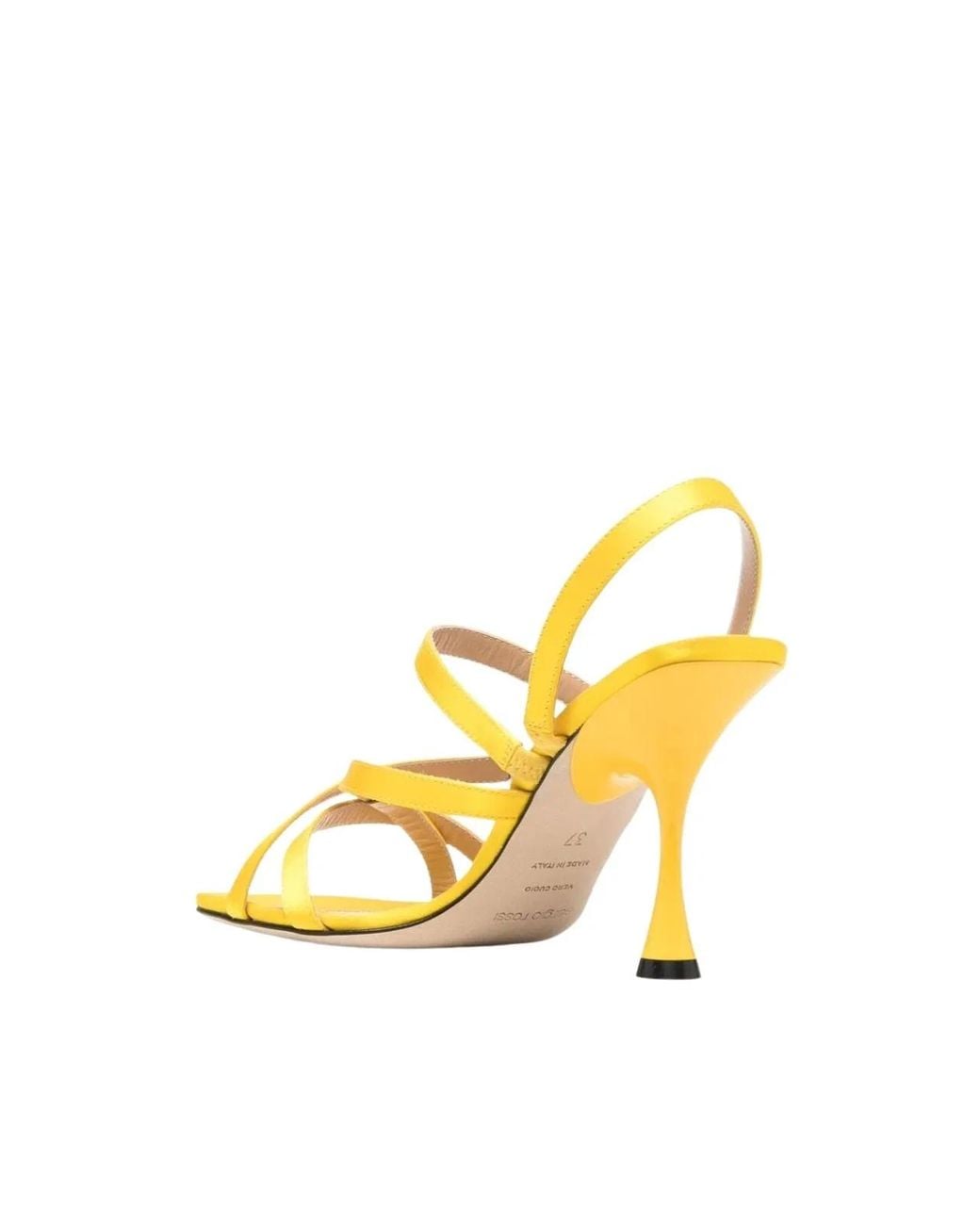 Sergio Rossi Metallic Crepe Satin Leather Heeled Sandal