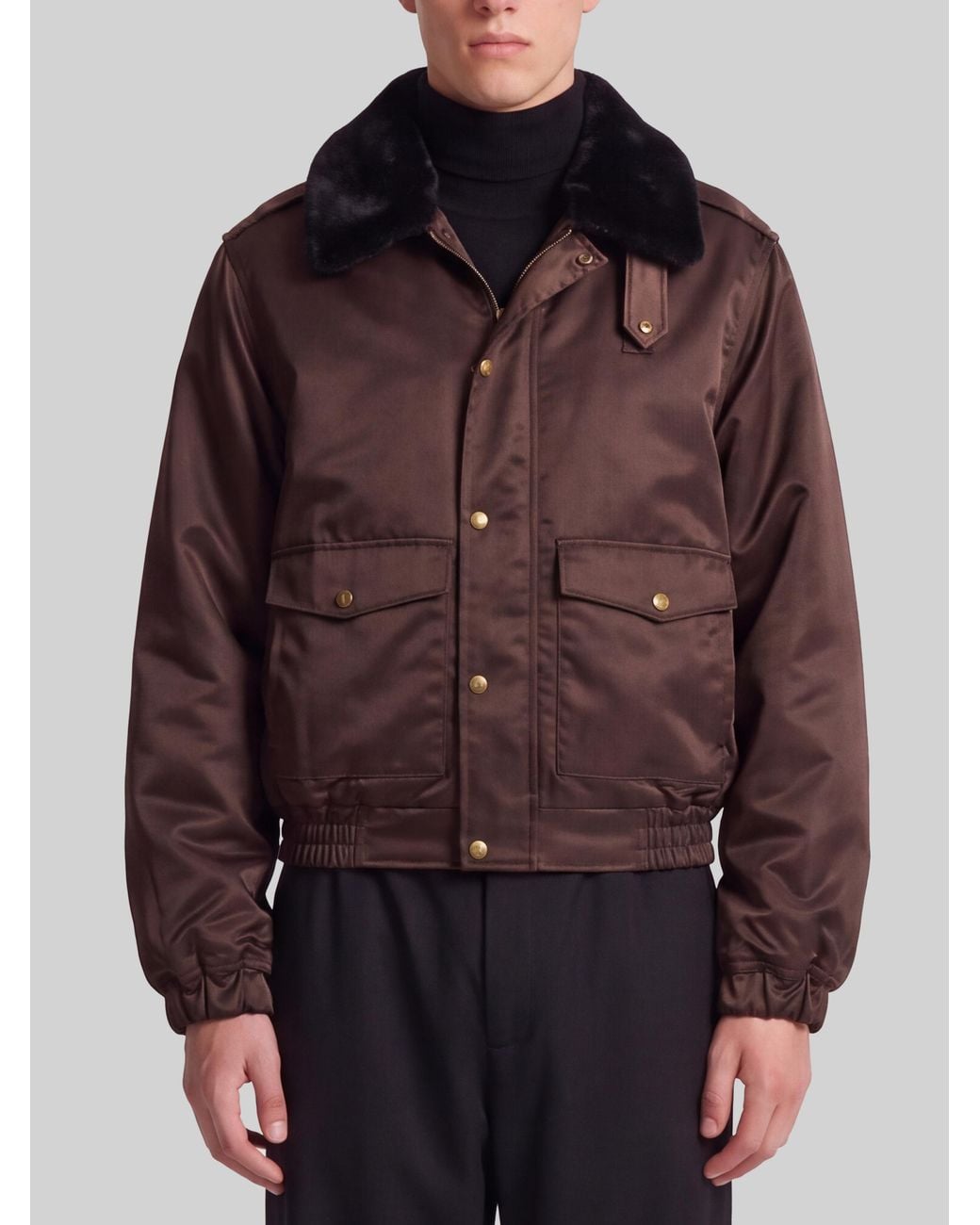 Willy Chavarria Brown Uniform Bomber Jacket for men