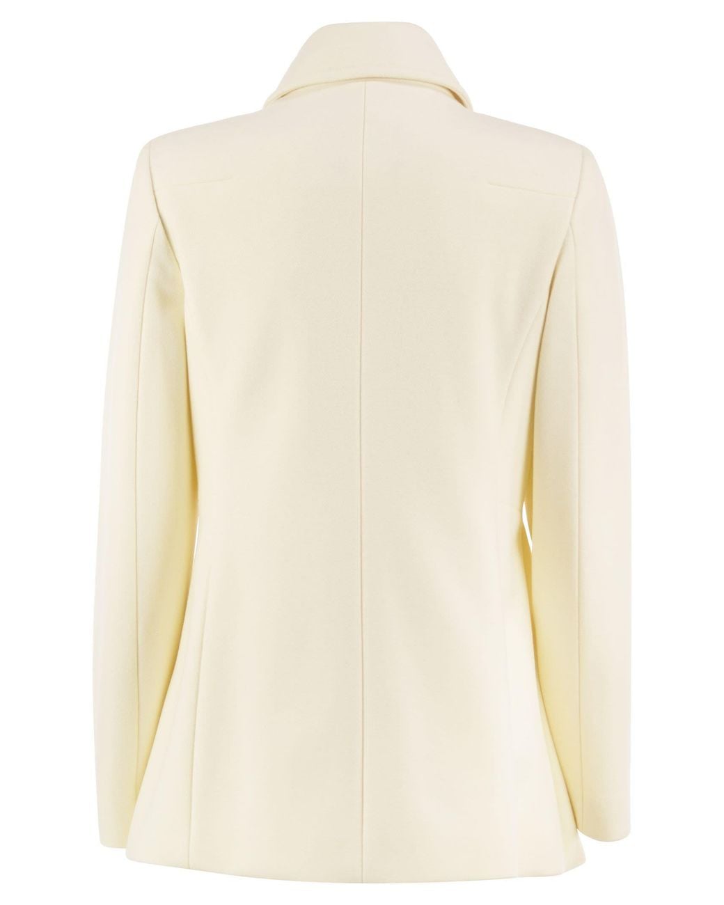 Fay Natural Wool-Blend Short Coat With 3 Ganci