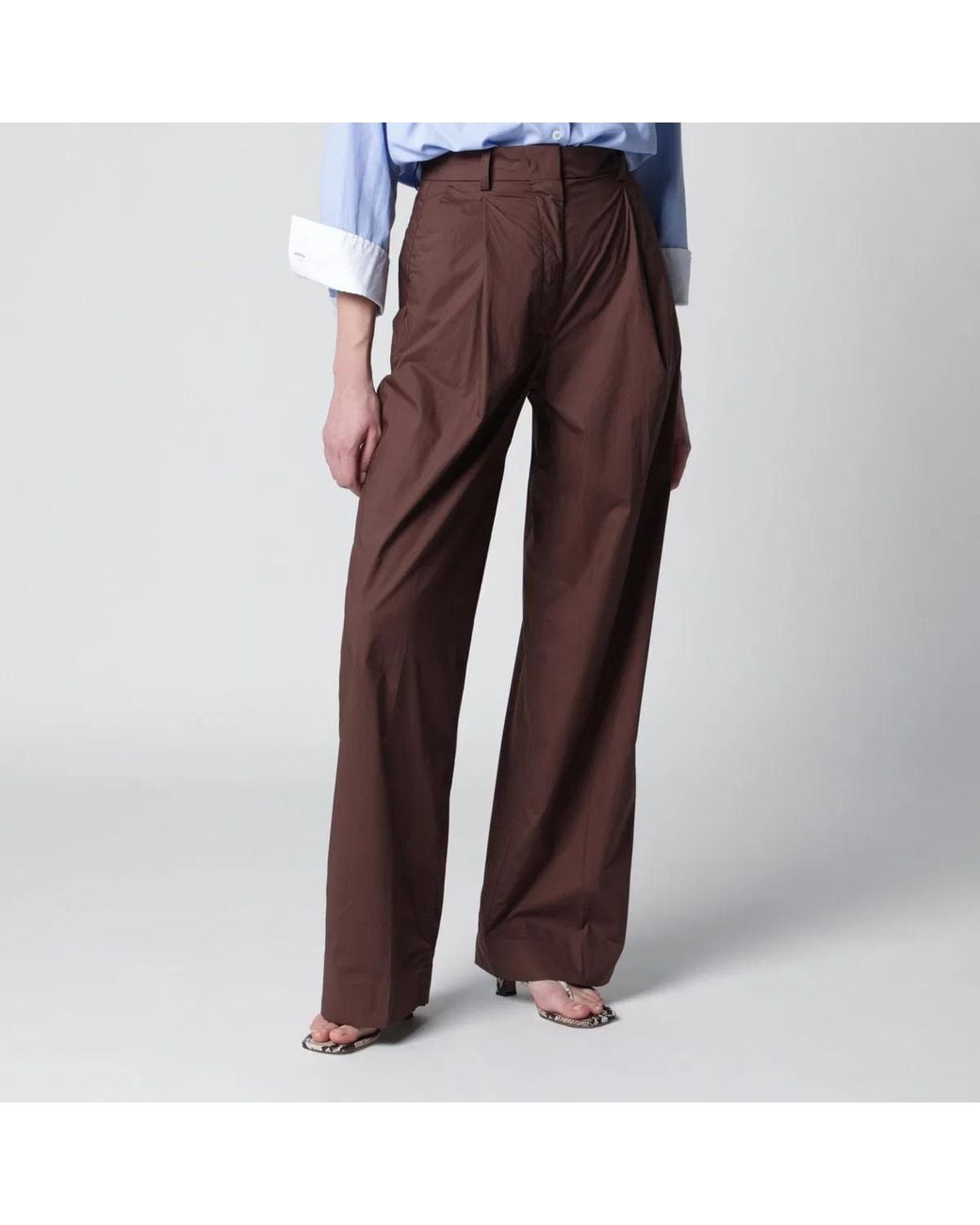 THE LATEST Brown Cotton Trousers