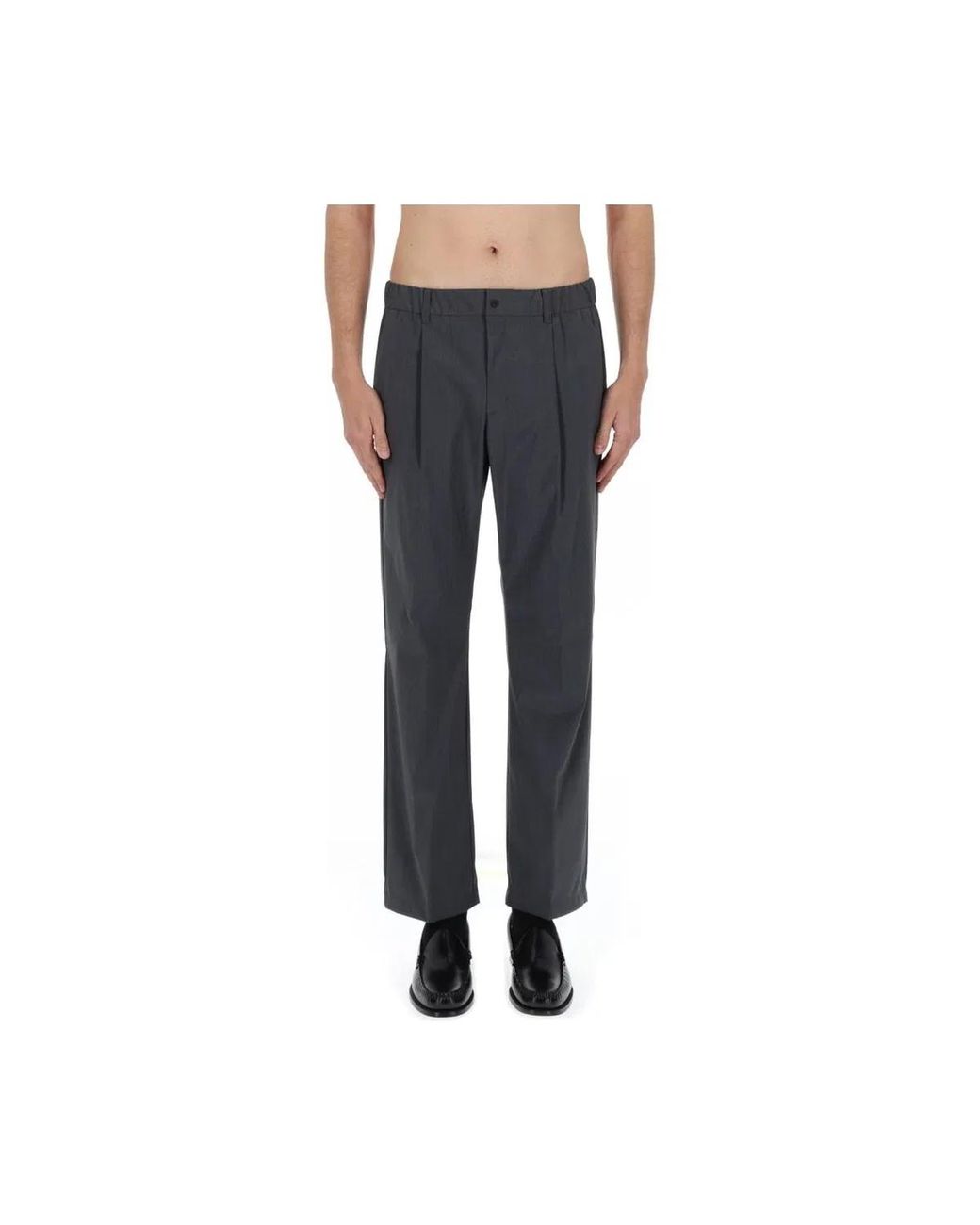 Herno Gray Wool Blend Tailored Pants for men