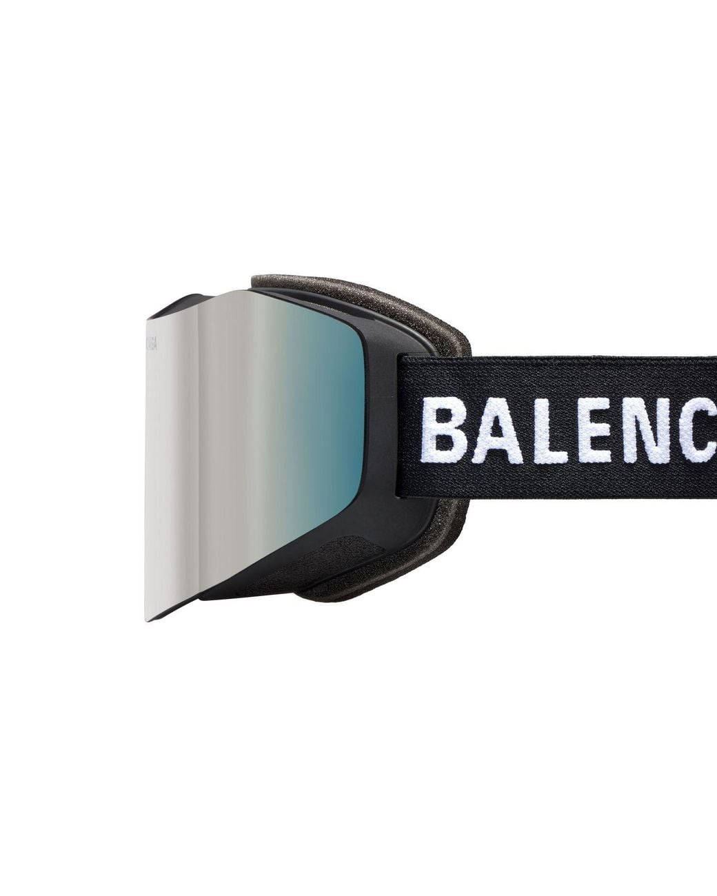 Balenciaga White Mirrored Ski Mask Sunglasses for men