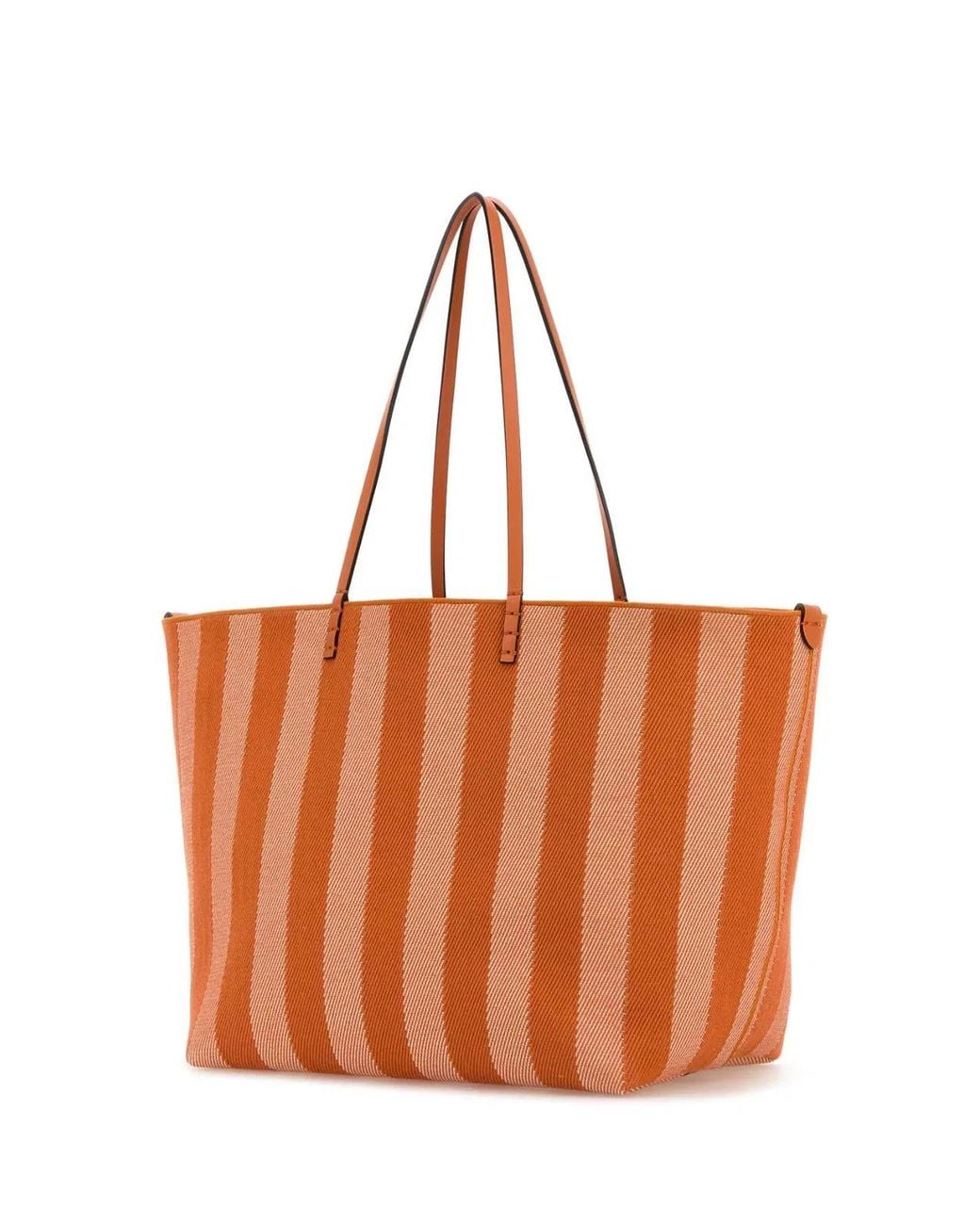 Fendi Orange Embroidered Jacquard Large Roll Shopping Bag