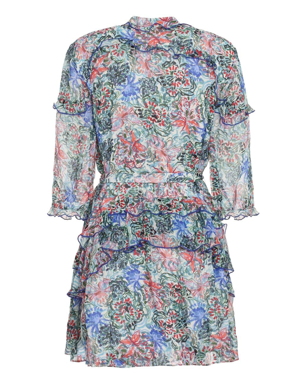 Saloni Blue Tilly Printed Shirtdress