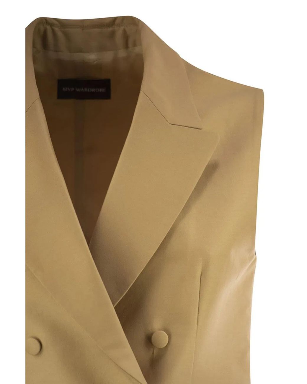 MVP WARDROBE Green Double-Breasted Cotton And Silk Waistcoat