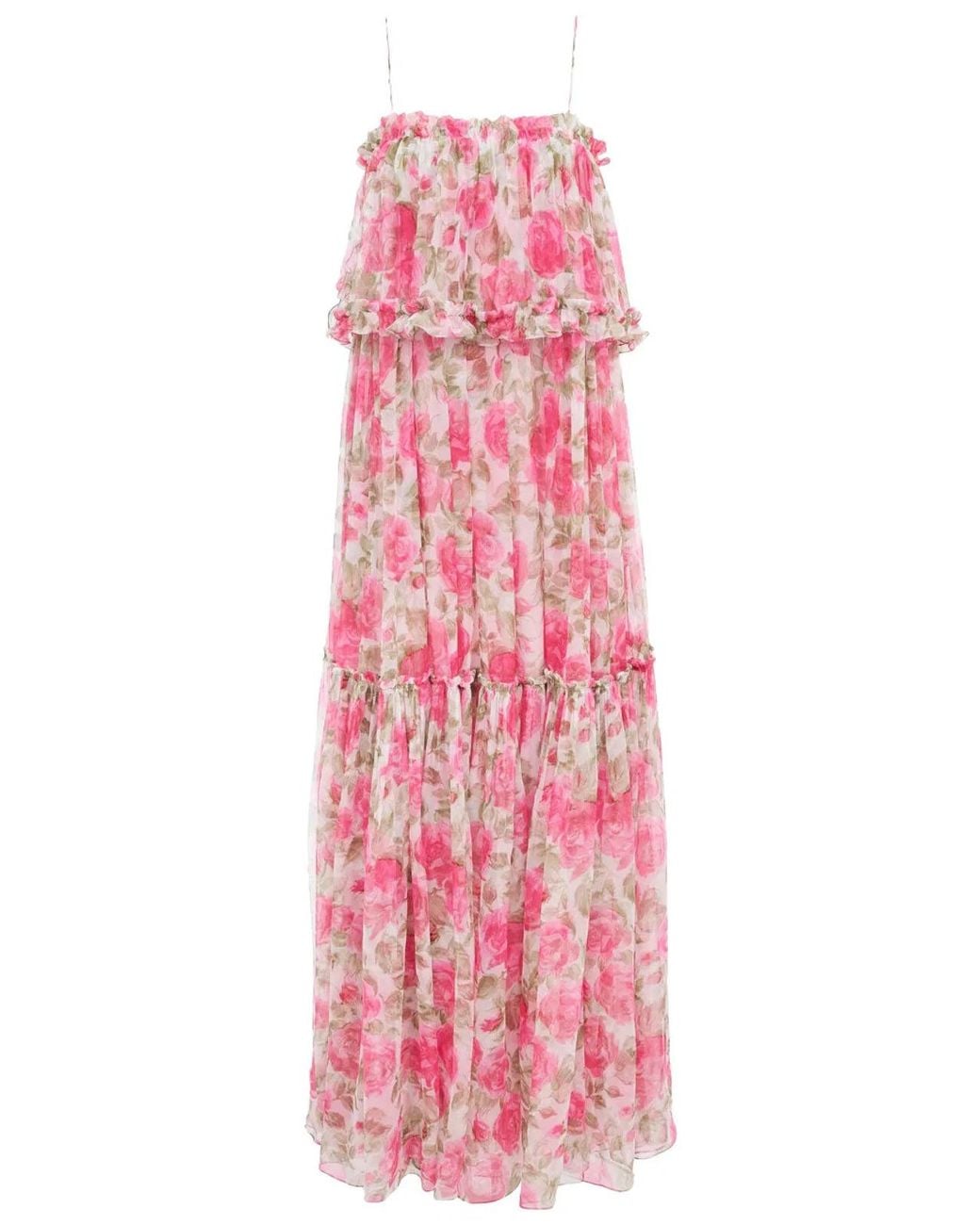 Chloé Pink Long Floreal Skirt