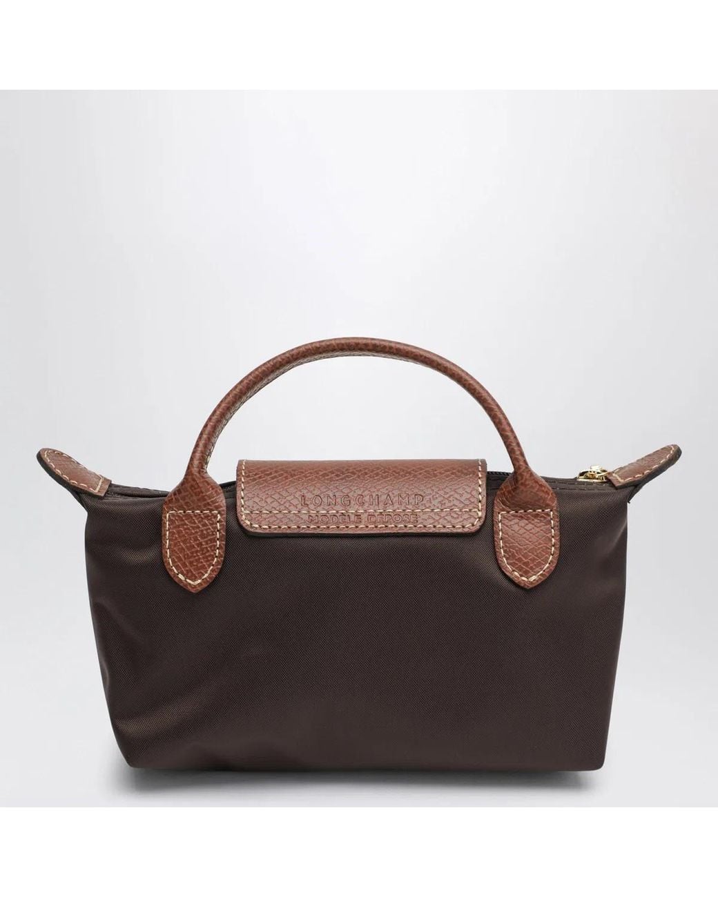 Longchamp Black Le Pliage Original Pebble Clutch Bag Moka