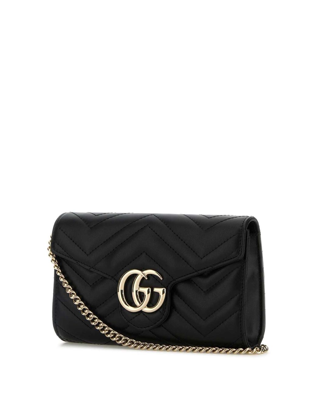 Gucci Black Leather Gg Marmont Wallet