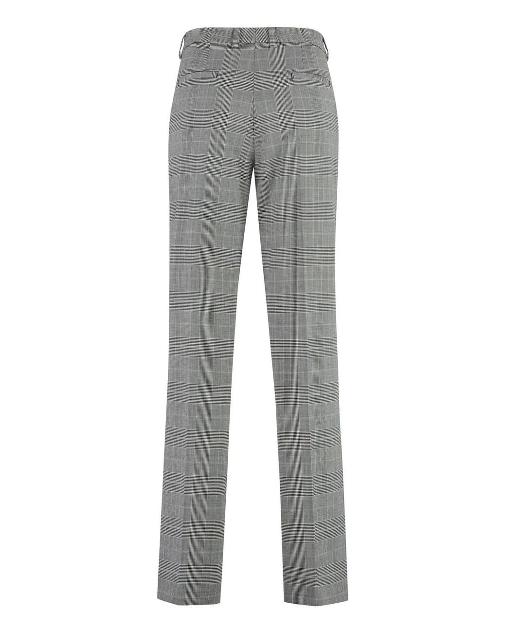 PT01 Gray Prince-Of-Wales Checked Trousers