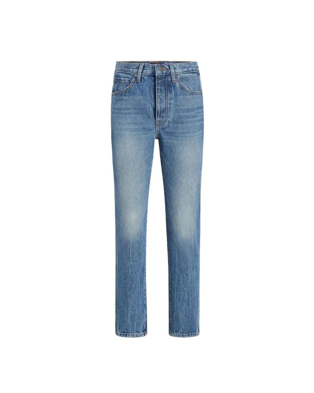 Khaite Blue Finley Short Leg Jeans