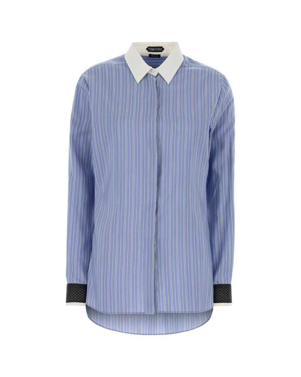 Tom Ford Blue Striped Silk Shirt