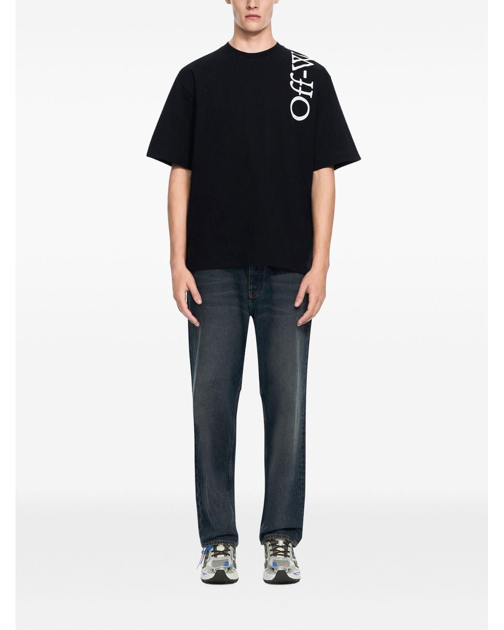 Off-White c/o Virgil Abloh Black Vertical Bookish Skate Cotton T-Shirt for men