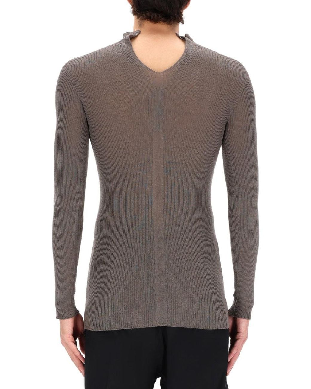 Rick Owens Gray Ribbed "Tabard" Knit for men