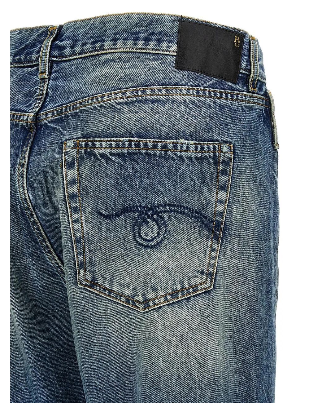 R13 Blue Cross Over' Jeans