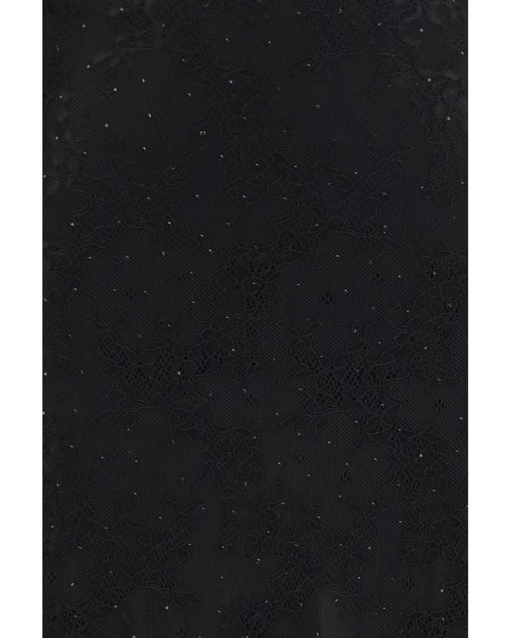 Nissa Black Long Lace Dress