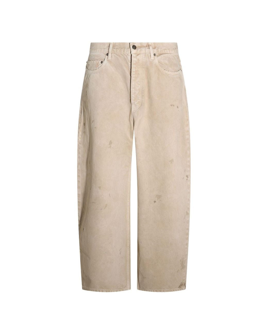 Balenciaga Natural Distressed-Effect Wide-Leg Jeans for men