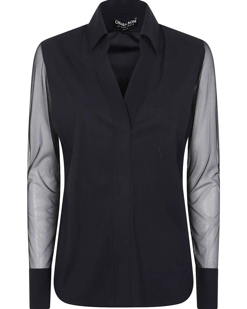 Chiara Boni Black Kai Illusion Jersey Shirt