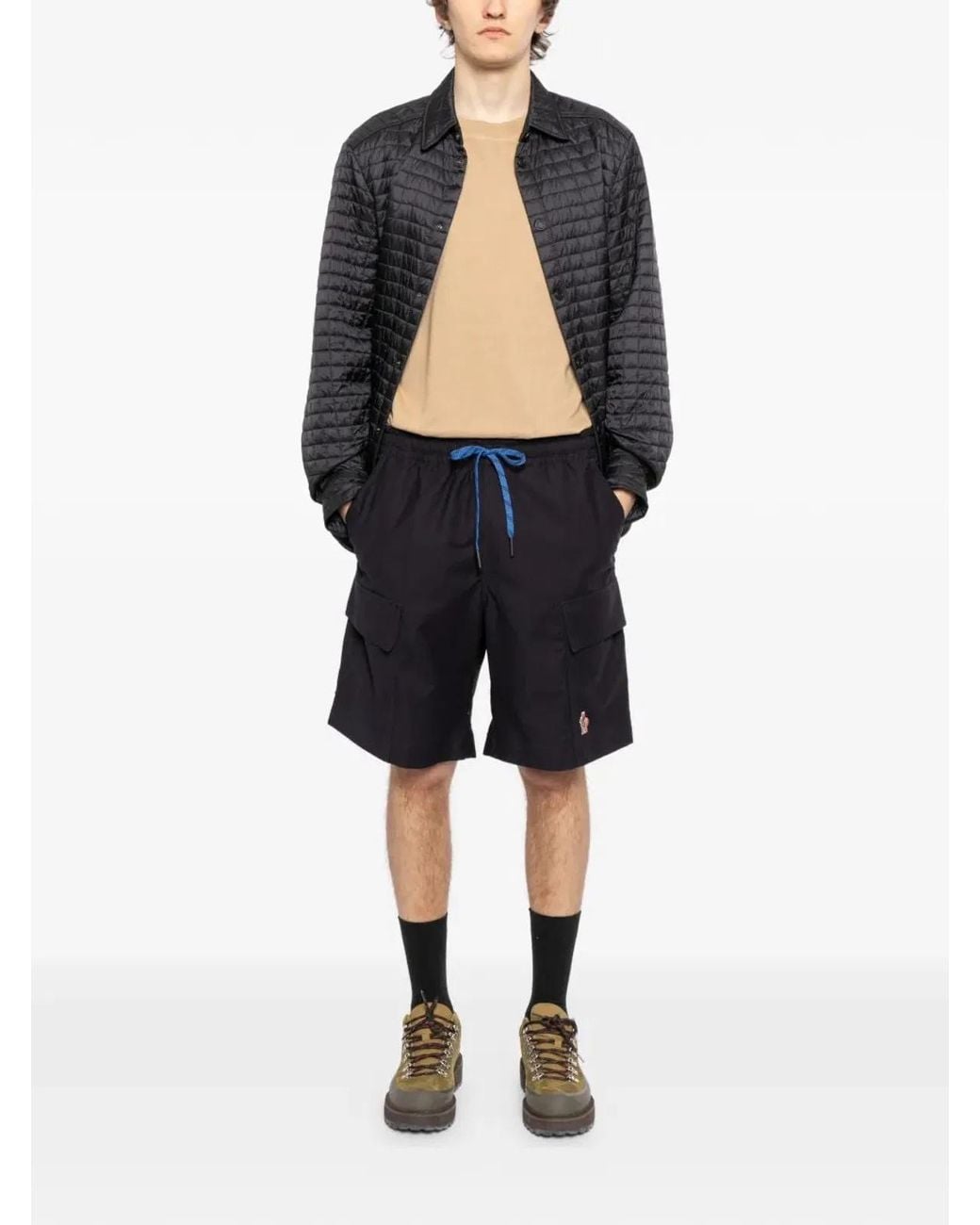 Moncler Black Cotton Shorts for men