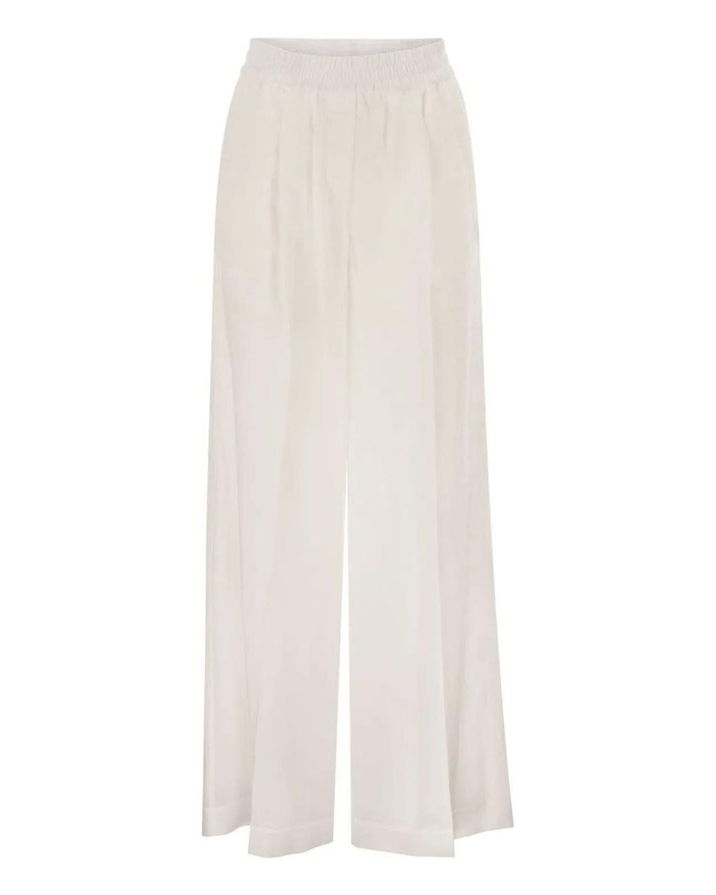 Brunello Cucinelli White Loose Track Trousers