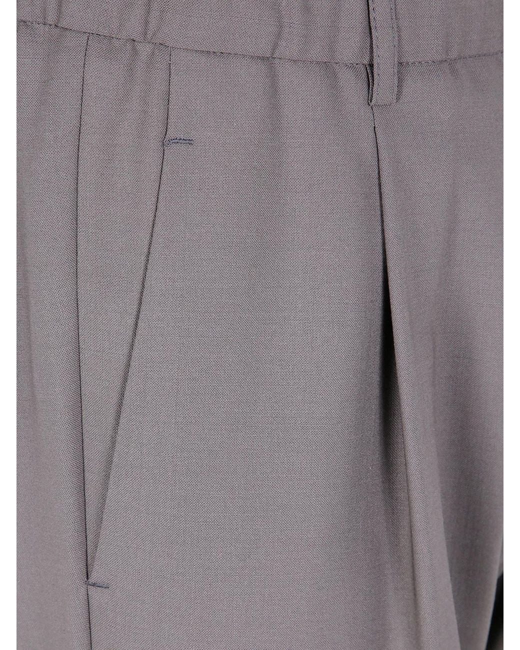 Herno Gray "Regular Fit" Trousers for men