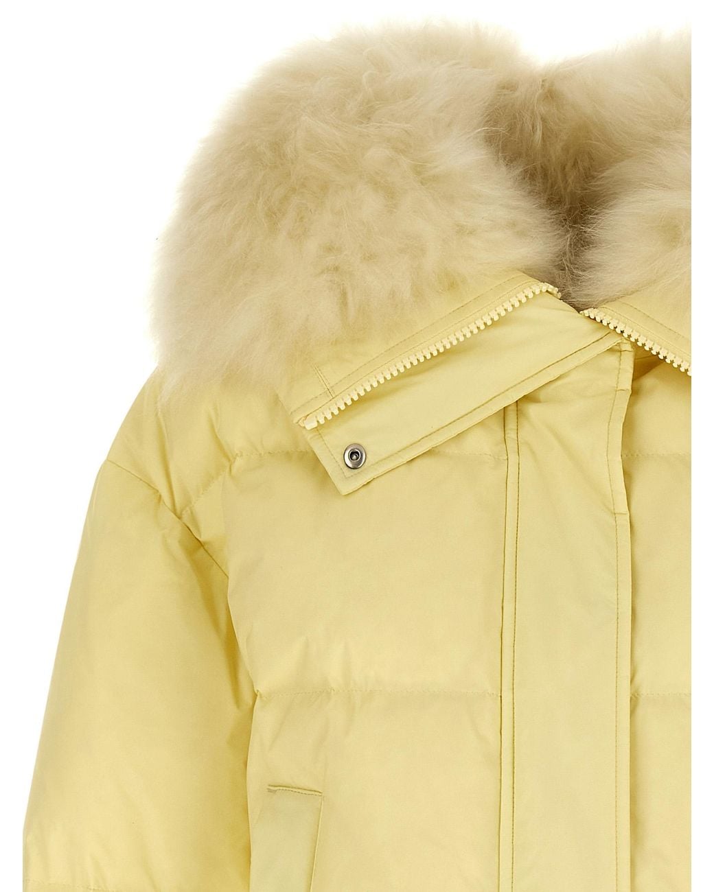 Army by Yves Salomon Yellow Fur Insert Down Jacket