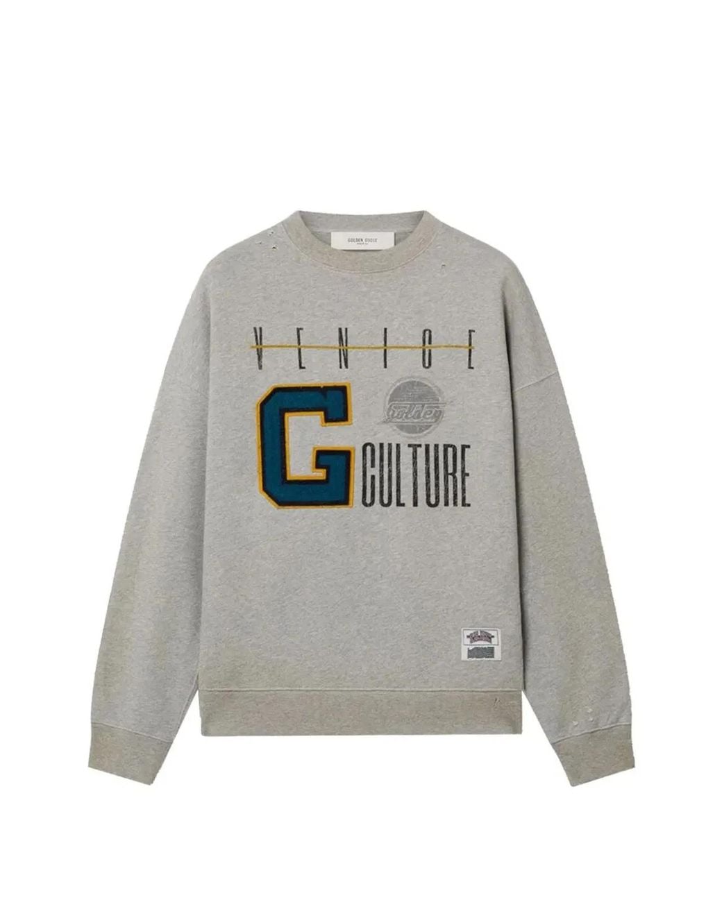 Golden Goose Deluxe Brand Gray Sweatshirt With College Logo Graphic for men