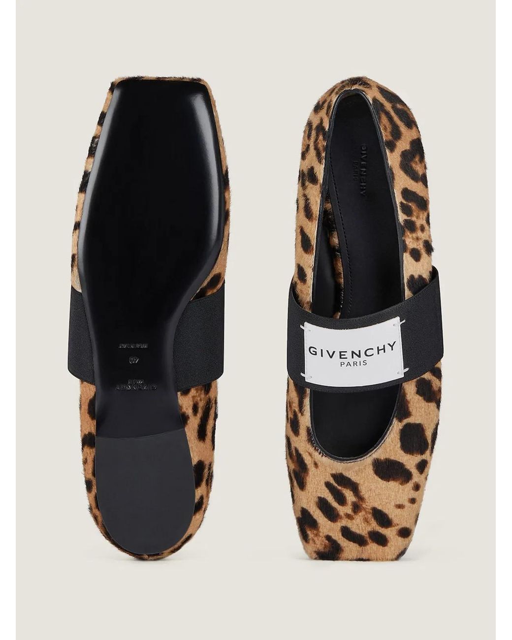 Givenchy White Sliced ?Square Ballerinas