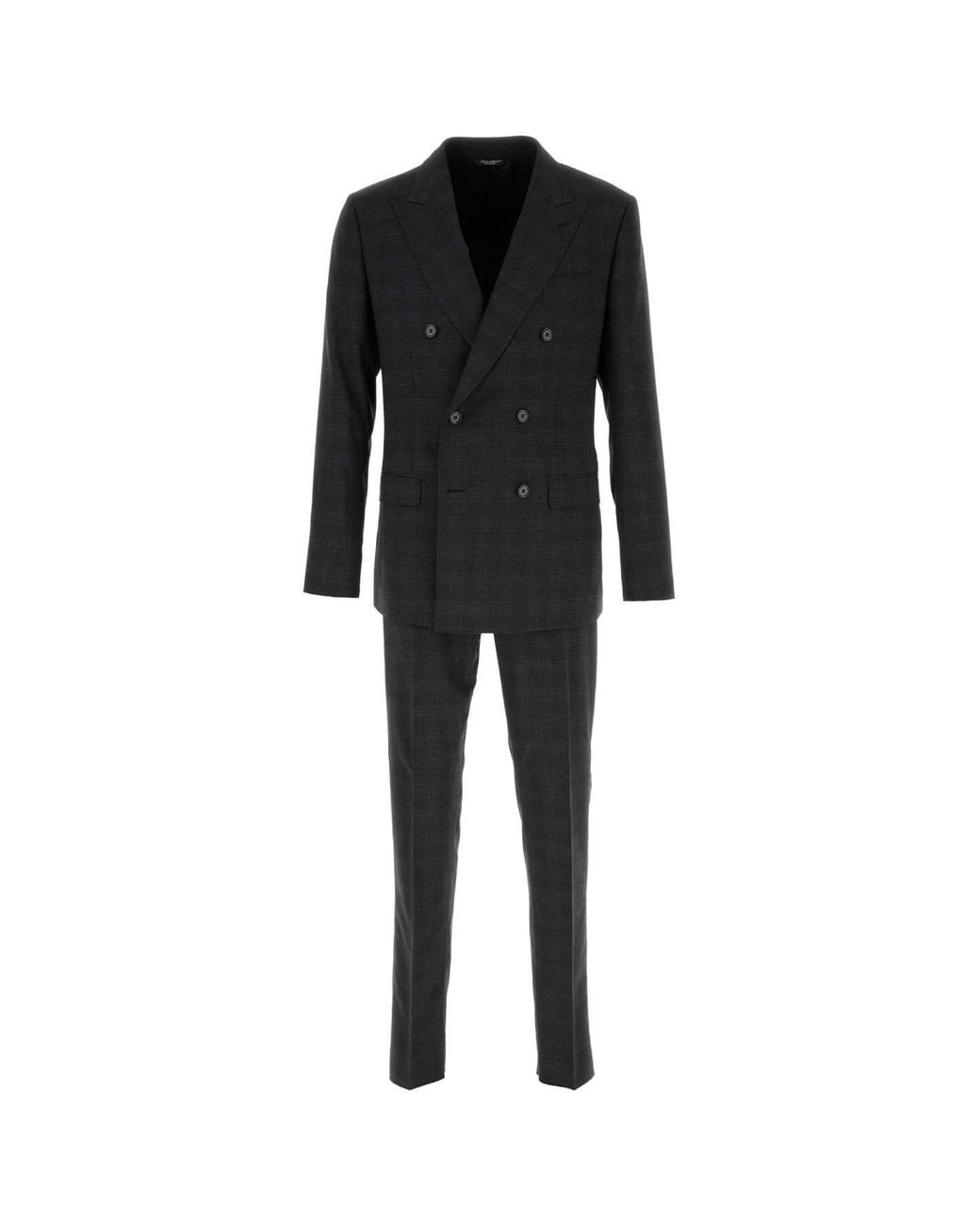 Dolce & Gabbana Black Embroidered Stretch Wool-Blend Suit For for men