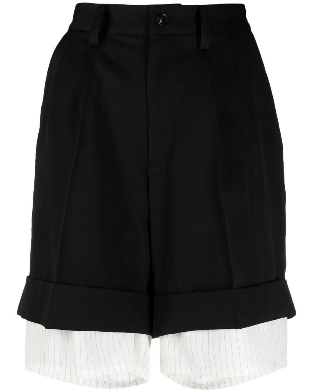 Y's Yohji Yamamoto Black Gabardine Double Shorts