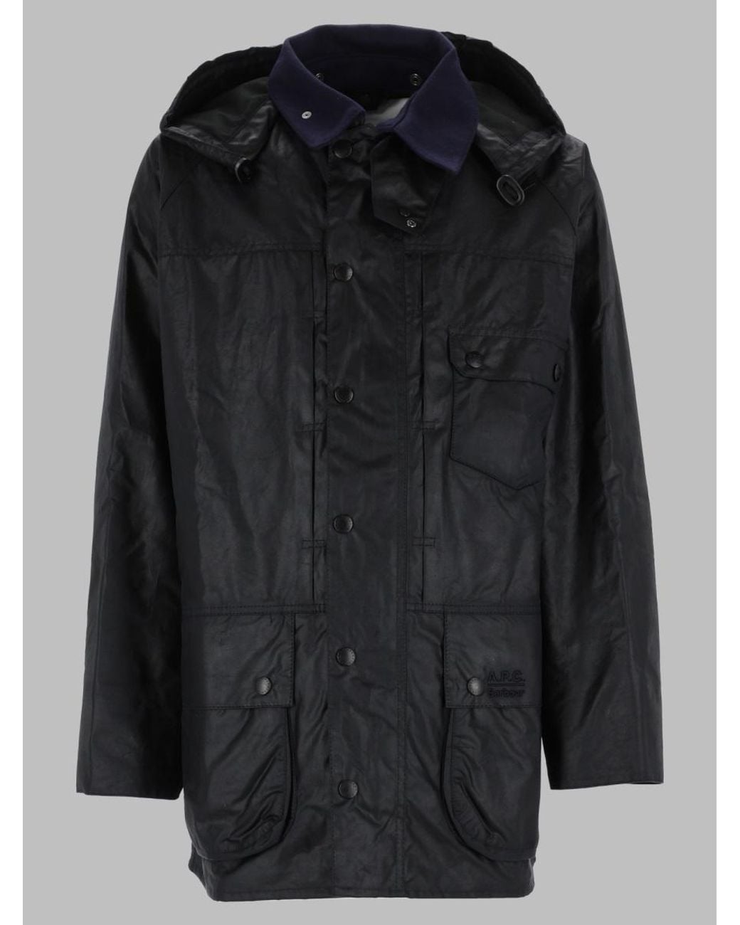 barbour x a.p.c. Black Barbour X A.P.C. for men