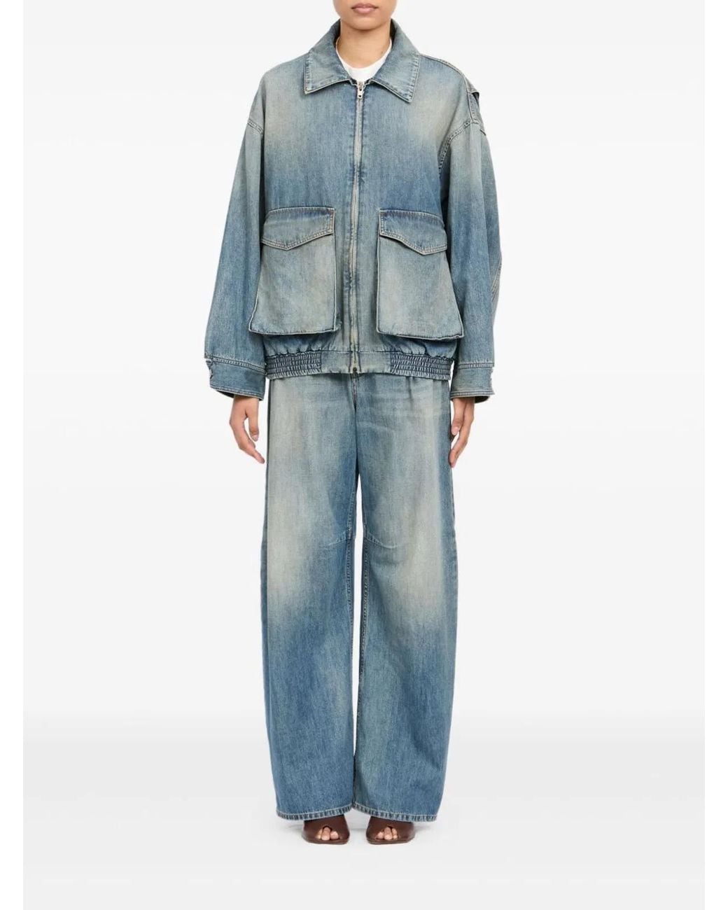 MM6 by Maison Margiela Blue Front Zip Fastening Jacket