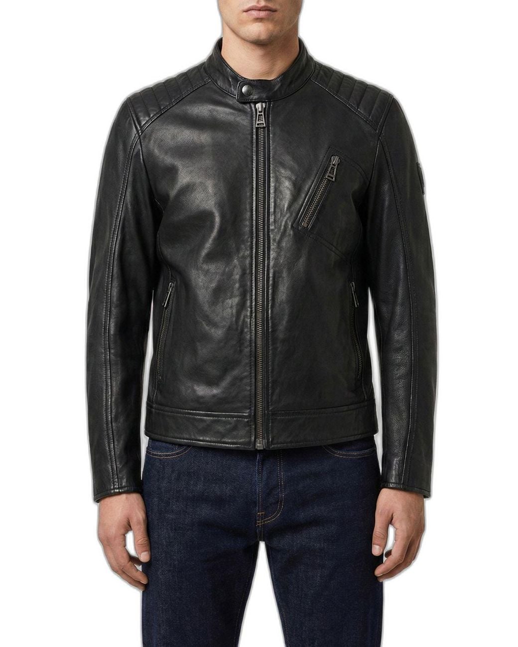 Belstaff Black Lambskin V Racer Jacket for men