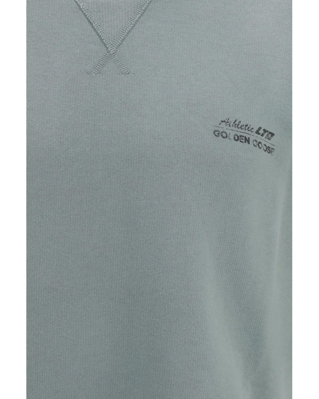 Golden Goose Deluxe Brand Gray Short-Sleeve Sweatshirt With Back Print for men