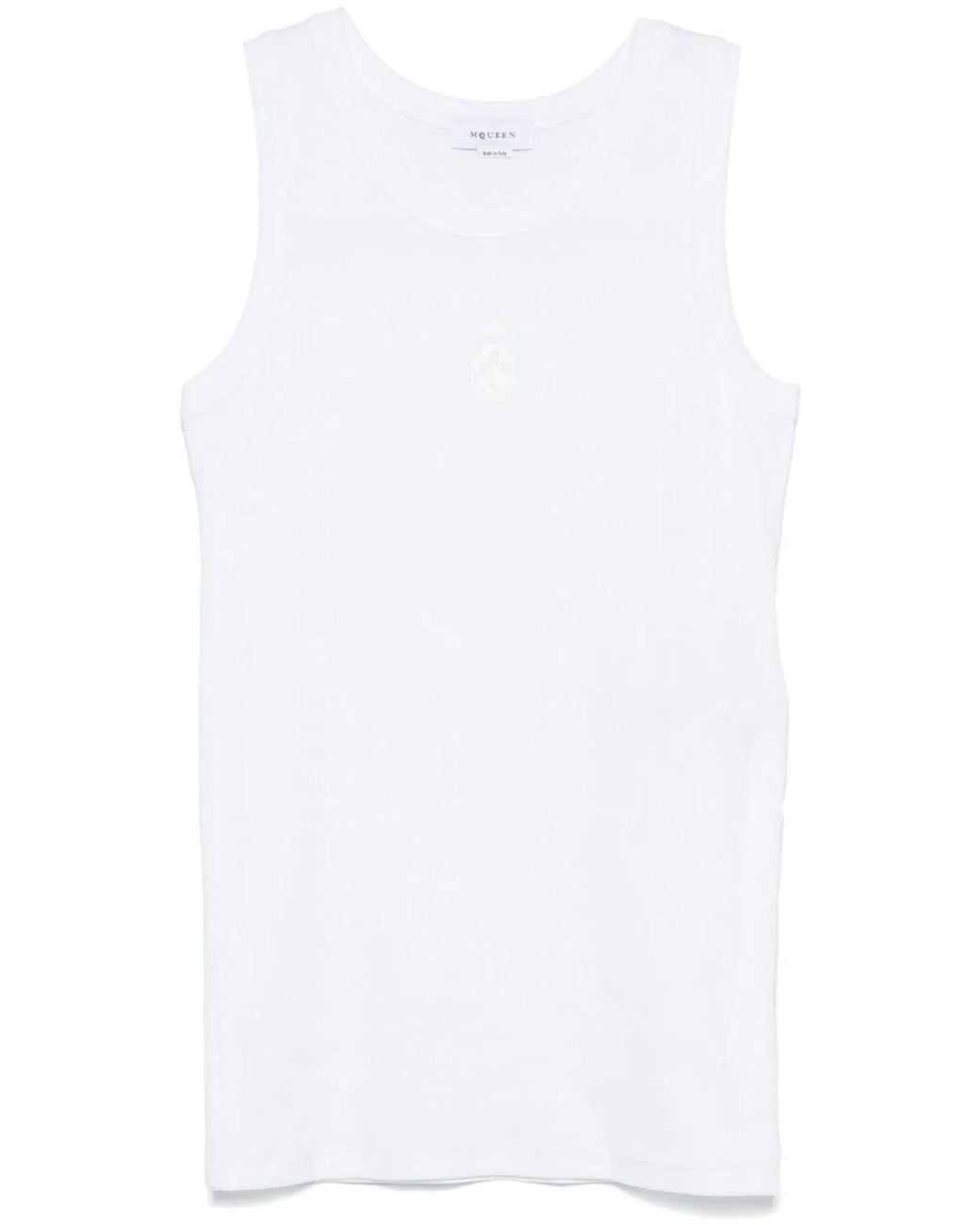 McQueen White Cotton Blend Top for men