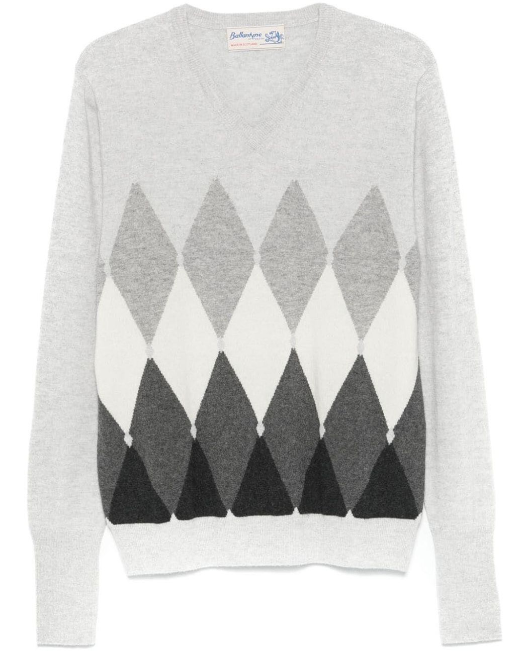Ballantyne Gray V Neck Pullover for men