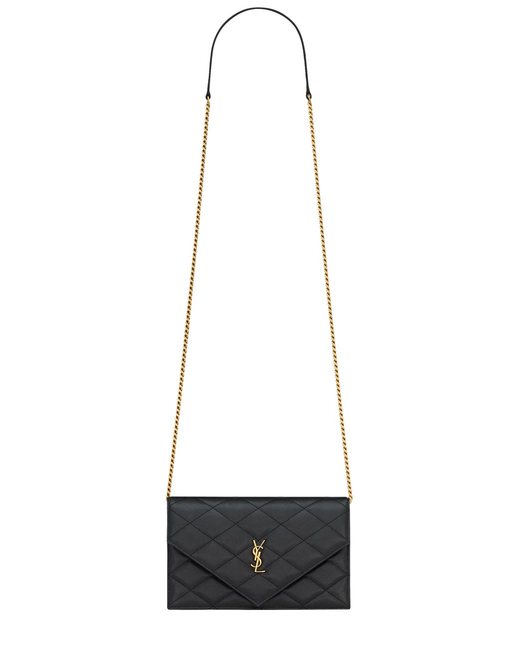 Saint Laurent White Paris Chain Wallet