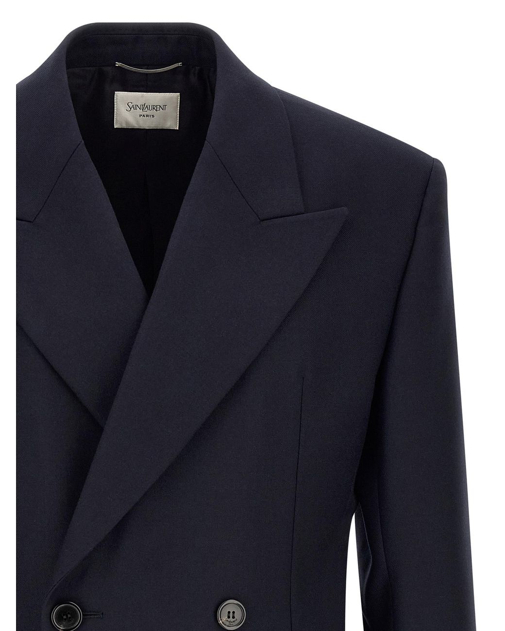 Saint Laurent Blue Felted Wool Gabardine Blazer Jacket for men