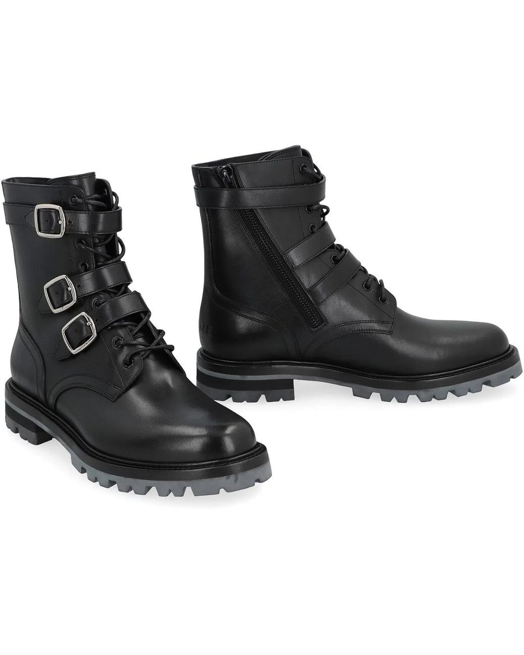 Céline Black Maggie Leather Lace-Up Boots for men
